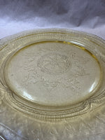 (B) Round Amber Depression Federal Glass Serving Plates