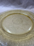 (B) Round Amber Depression Federal Glass Serving Plates