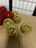 Shimmering Red and Gold Plastic Ornaments, 13 pc