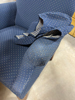 Ethan Allen Blue Upholstered Chair with Arm Covers