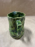 Majolica Style Green Floral Pitcher