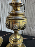 Pair of Large Heavyweight Brass Plated Lamps (WORKS)