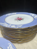 12-Piece Spode England Maritime Rose Bone China Dinner Plates