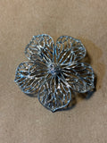 Silver Tone Flower Pin