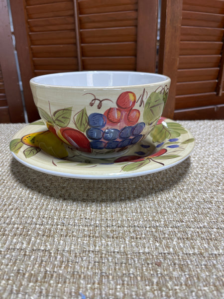 Elite Bowl and Plate, fruit design