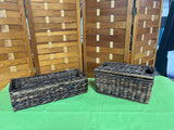 Dark Brown Tone Woven Baskets, Set of 2