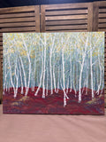 Birch Trees Original Painting on Canvas by Ginger Olansen; Signed