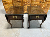 Harden Pair of Drop Leaf End Tables with Protective Glass