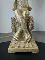 Gilded Heavyweight Resin Monkey Hurricane Lamp (WORKS)