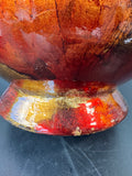 Heather Ann Creations Red & Gold Foil Peacock Ceramic Vase