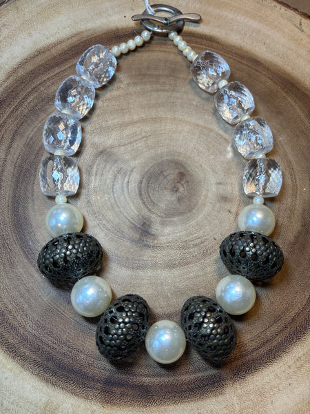 Necklace with Mix of Large Beads