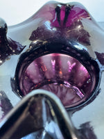 Amethyst Optic Hand Shop Blown Glass Ruffle Top Vase
