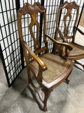 Pair of Ladder Back Arm Chairs with Cane Seats