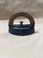 (A) Vintage Sad Iron With Wooden Handle