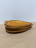 Set Of 4 Bamboo Leaf Shaped Trays