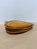 Set Of 4 Bamboo Leaf Shaped Trays