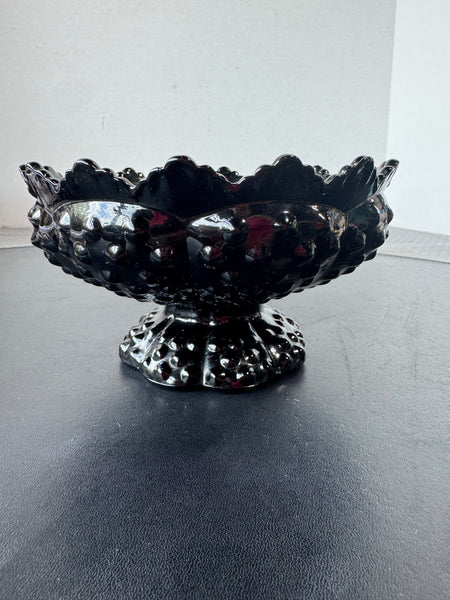 Black Fenton Hobnail Creative Glass Candle Bowl (2 AVAILABLE—PRICED INDIVIDUALLY AT $25 EACH)
