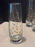 Set of Six Stemless Champagne Glasses with Gold Dots