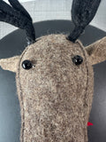 Wool Felt Reindeer Bust Wall Mount