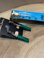 Silver & Green Earrings
