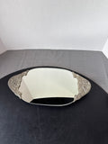 Godinger Silver Oval Vanity Tray Mirror With Ornate Silver Handles