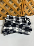 Black & Cream Checkerboard Print Round Table Cloth with (4) Cloth Napkins