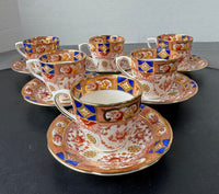 12-Piece Royal Stuart Spencer Stevenson England Bone China Demitasse Cups & Saucers Set