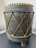 14.5” Carved Wooden African Drum