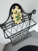 Basil Wrought Iron Scroll 2-Tier Wall Pocket Rack