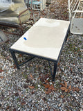 Lightweight Metal Frame Patio Coffee Table w/Faux Cement Top