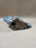 Blue Folk Art Pottery Distressed Fish