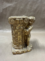 Cherubs Holding Onto Pillar Bookend