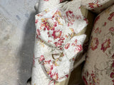 Cream/Red Floral Upholstered Chair