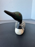 (A) Wooden Wildlife Kennebunk Maine Dawn C. Ellison Signed Loon Duck Decoy