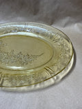 (A) Amber Depression Glass Floral Oval Serving Platter