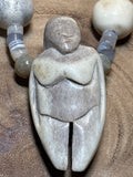 Beaded Necklace with Carved Pendant