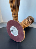 Pair of Bamboo & Wooden Pillar Candle Holders