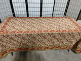 Williams Sonoma Gold/Red Paisley Table Cloth, 106"x70"