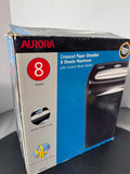 Aurora AS882C 8-Sheet Crosscut Paper Shredder with Box (WORKS)