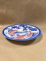 Asian Inspired Blue And White Serving Plate With Koi Fish // 2 Sets Available //*** PRICED INDIVIDUALLY ***