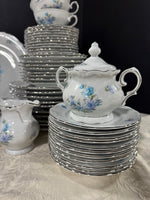 83-Piece Winterling Tivoli Blue Floral Bavarian China Set