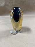 Signed EICKHOLT Studio Glass Iridescent Platinum Perfume Bottle
