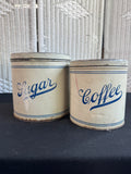 Pair of Empeco Rustic Antique Metal Lidded Canisters