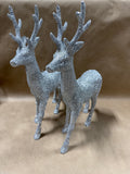 Glitter Pair Of Reindeer Ornaments