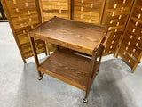 American Oak Beverage Cart on Casters