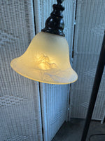 Bronzed Metal Torchiere 3-Way Floor Lamp with Reading Lamp (WORKS)