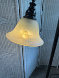 Bronzed Metal Torchiere 3-Way Floor Lamp with Reading Lamp (WORKS)