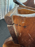 Primitive Large Vintage Wooden Carpenter’s Tool Caddy with Some Tools & Nails