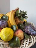 Hand Made Italian Majolica Vintage XL Ceramic Fruit Basket Centerpiece