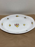 Oval Italian Serving Platter with Rose Buds